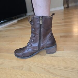 PIKOLINOS Dark Brown Leather Ankle Boots